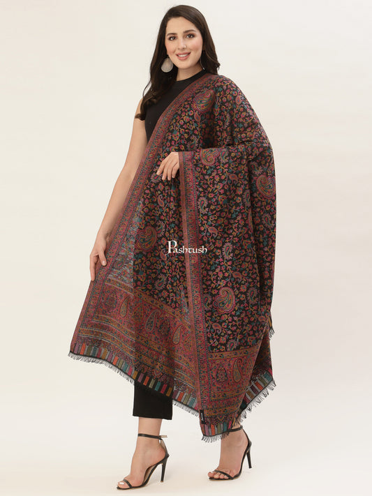 Pashwool Womens Shawls Pashtush Womens Woollen Ethnic Design Shawl, Soft And Warm, Light Weight, Multicolour