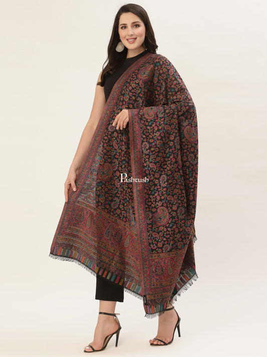 Pashwool Womens Shawls Pashtush Womens Woollen Ethnic Design Shawl, Soft And Warm, Light Weight, Multicolour