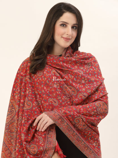 Pashwool Womens Shawls Pashtush Womens Woollen Jacquard Design Shawl, Soft And Warm, Light Weight