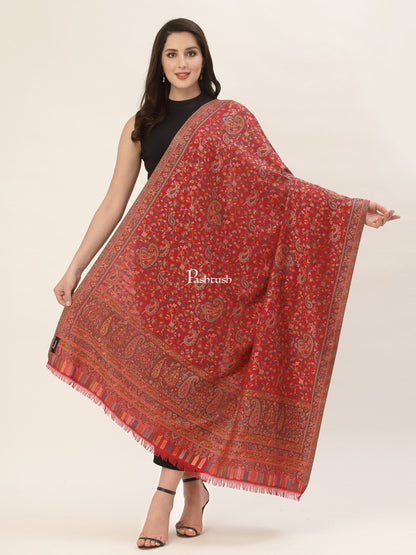 Pashwool Womens Shawls Pashtush Womens Woollen Jacquard Design Shawl, Soft And Warm, Light Weight