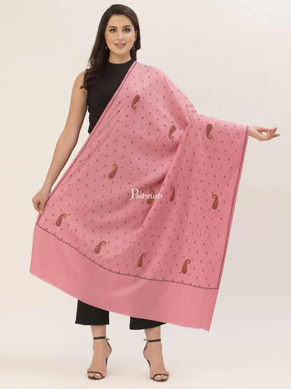 Pashtush India Womens Shawls Pashtush Womens Woollen Kashmiri Embroidery Shawl
