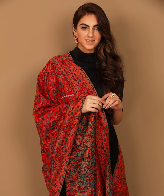 Pashtush Store Stole Pashtush Womens Woven Kaani Stole, Woollen, Faux Pashmina Stole