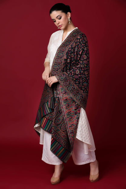 Pashtush Store Stole Pashtush Womens Woven Kaani Stole, Woollen, Faux Pashmina Stole, Multicoloured
