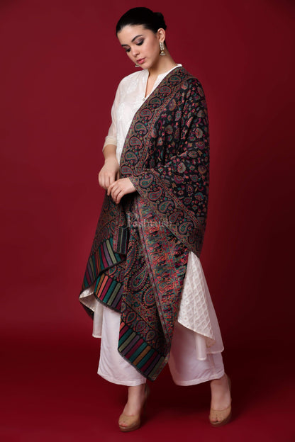Pashtush Store Stole Pashtush Womens Woven Kaani Stole, Woollen, Faux Pashmina Stole, Multicoloured