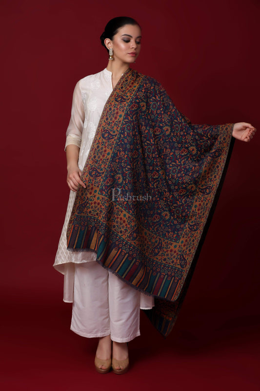 Pashtush Store Stole Pashtush Womens Woven Kaani Stole, Woollen, Faux Pashmina Stole, Multicoloured