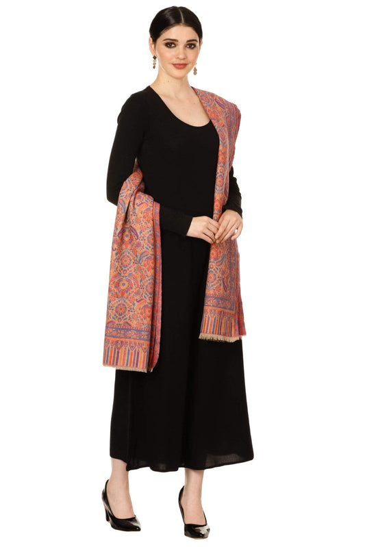 Pashtush Store Stole Pashtush Womens Woven Kaani Stole, Woollen, Faux Pashmina Stole, Pastel Hues