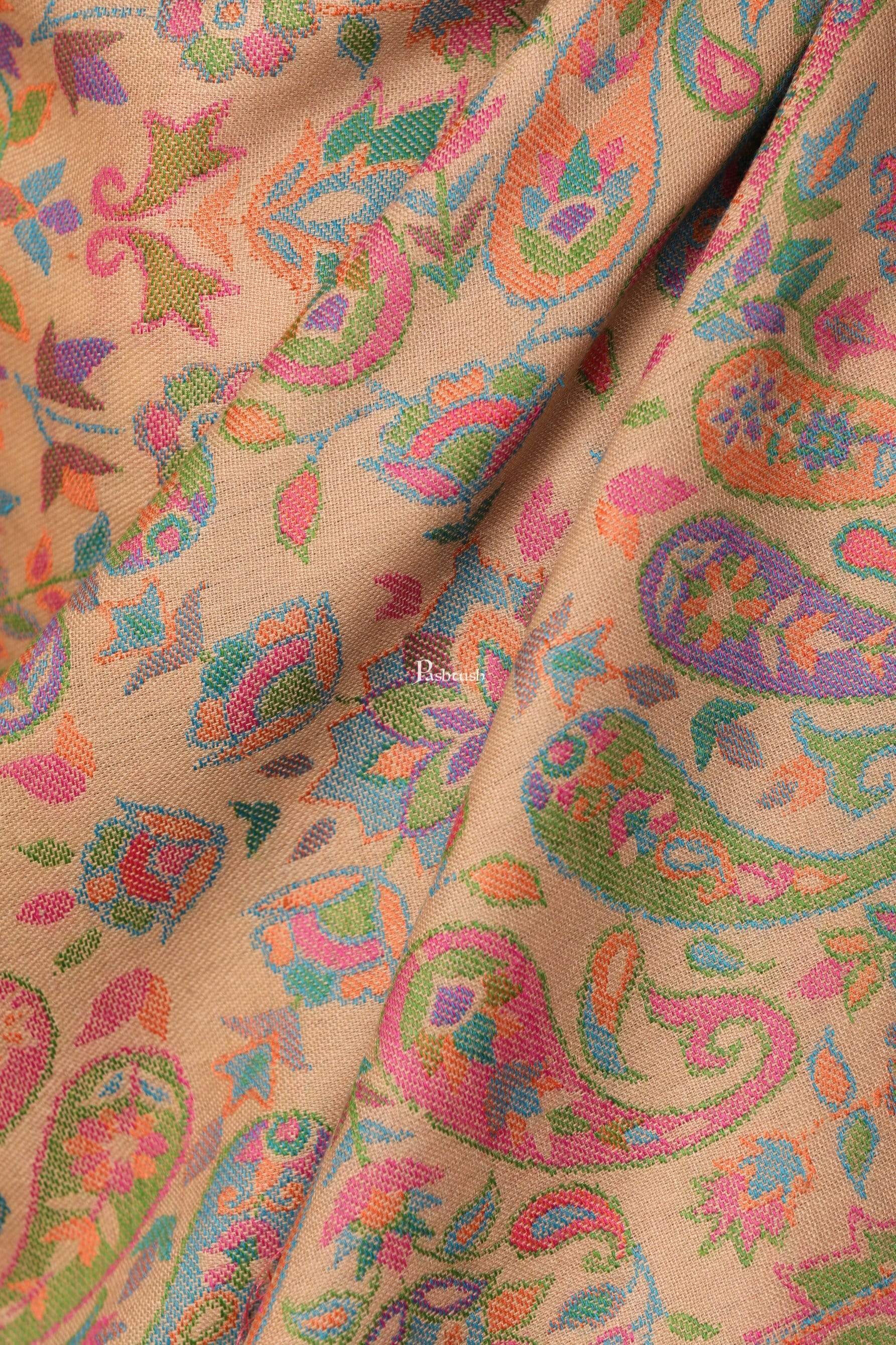 Pashtush India 70x200 Pashtush Womens Woven Kaani Stole, Woollen, Faux Pashmina Stole, Pastel Hues