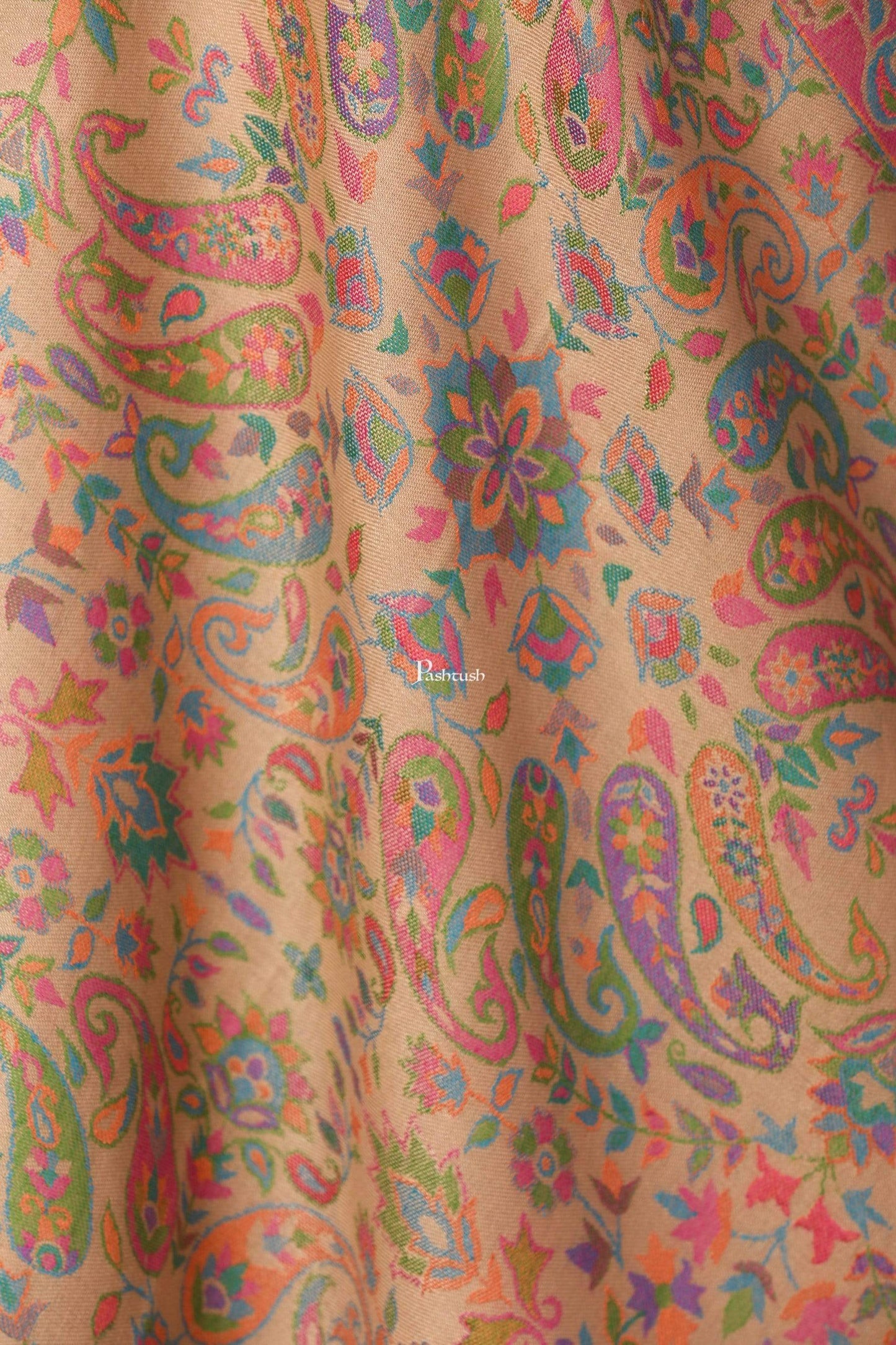 Pashtush India 70x200 Pashtush Womens Woven Kaani Stole, Woollen, Faux Pashmina Stole, Pastel Hues