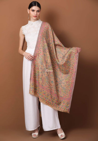 Pashtush India 70x200 Pashtush Womens Woven Kaani Stole, Woollen, Faux Pashmina Stole, Pastel Hues