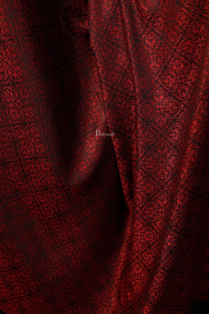 Pashtush India 100x200 Pashtush Womens Woven Paisley, Self Shawl, In Extra Soft Fine Wool, Large Wrap Size