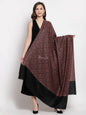 Pashtush India Womens Shawls Pashtush Womens Woven Paisley, Self Shawl, In Extra Soft Fine Wool, Large Wrap Size Black