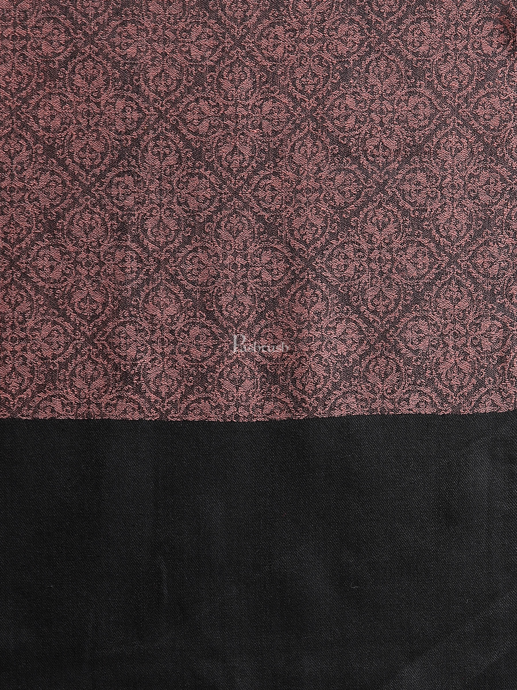 Pashtush India Womens Shawls Pashtush Womens Woven Paisley, Self Shawl, In Extra Soft Fine Wool, Large Wrap Size Black
