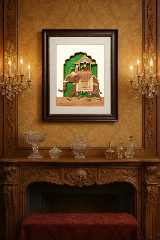 pashtush Gift Pack Pashtush Wooden Artwork, The Royal Ride, Intricately Crafted Using Natural Coloured Wood