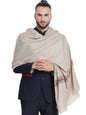 Pashtush India 127x254 Pashtush Woven Aztec Design Mens Full Size Shawl In Extra Fine Wool - Taupe