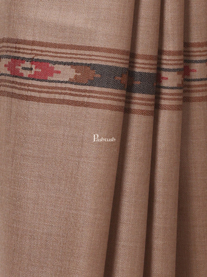 Pashtush India Mens Shawls Gents Shawl Pashtush Woven Aztec Design Mens Shawl (Lambs Wool) Beige