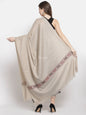 Pashtush India Womens Shawls Pashtush Woven Aztec Design Women'S Full Size Shawl In Extra Fine Wool - Taupe