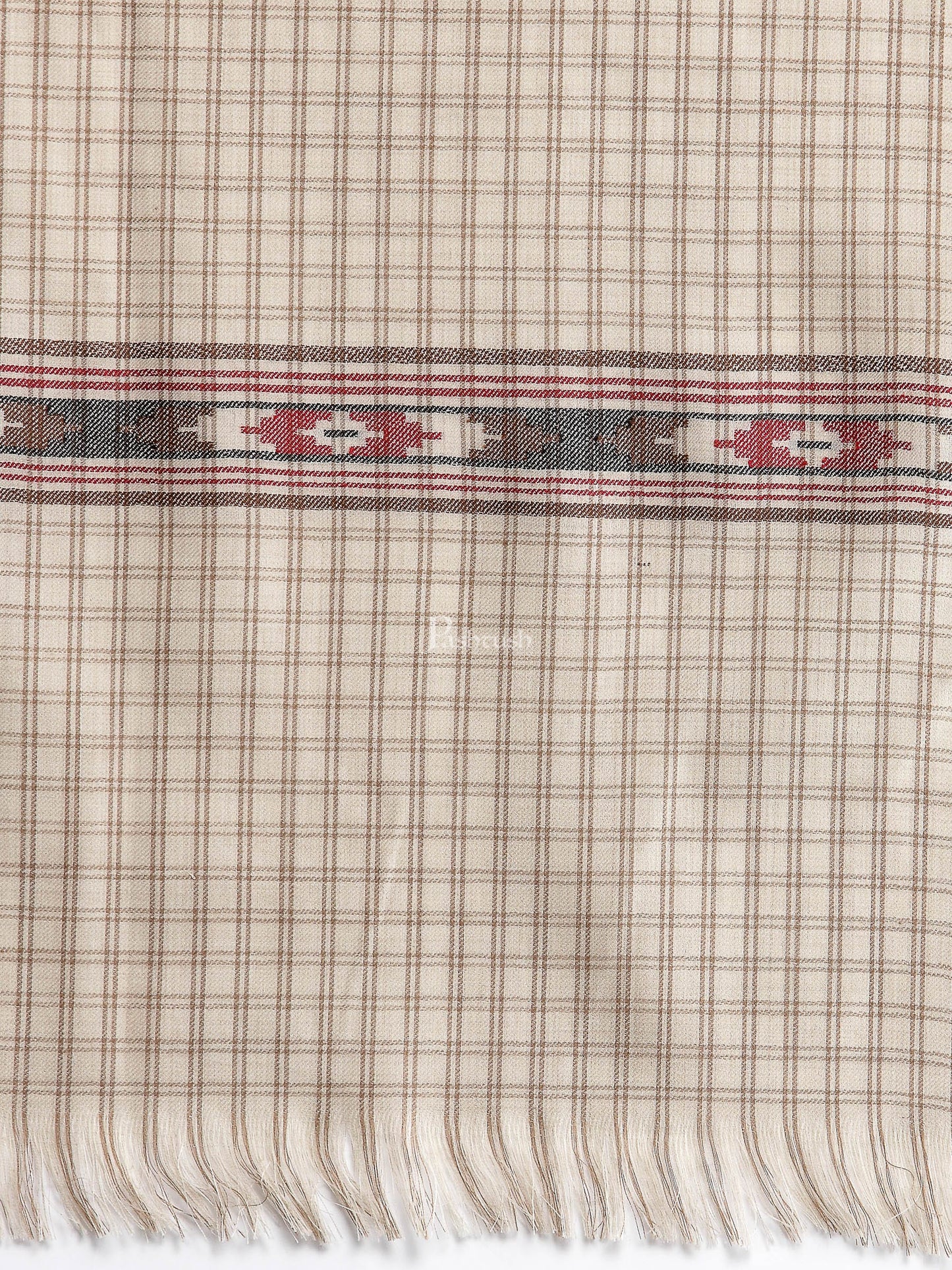 Pashtush India Womens Shawls Pashtush Woven Aztec Design Women'S Full Size Shawl In Extra Fine Wool - Taupe