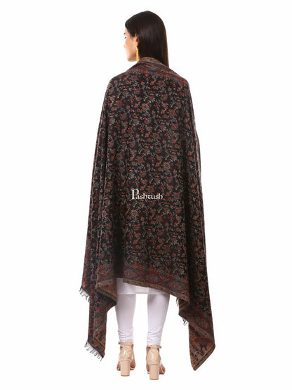 Pashtush India Womens Shawls Pashtush Woven Ethnic Shawl, Faux Pashmina Shawl, Soft And Warm (Black)