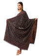 Pashtush India Womens Shawls Pashtush Woven Ethnic Shawl, Faux Pashmina Shawl, Soft And Warm (Black)