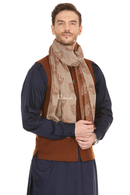 Pashtush India Mens Scarves Stoles and Mufflers Pashtush Woven Mens Fine Wool Signature Mens Muffler, Warm Cashmere Feel