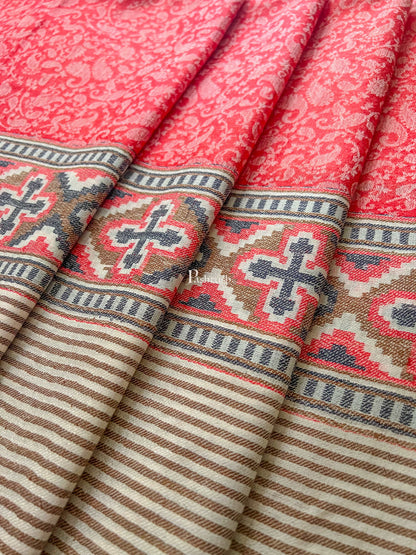 Pashtush India Gift Pack Pashutsh His and Her Set of Mens Stole and Womens Shawl, with Premium Gift Box, Rich Black and Red