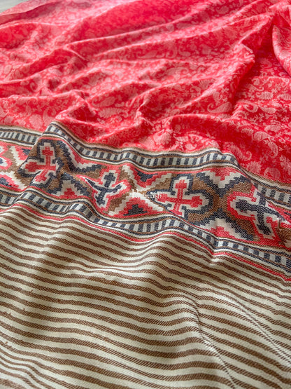 Pashtush India Gift Pack Pashutsh His and Her Set of Mens Stole and Womens Shawl, with Premium Gift Box, Rich Black and Red