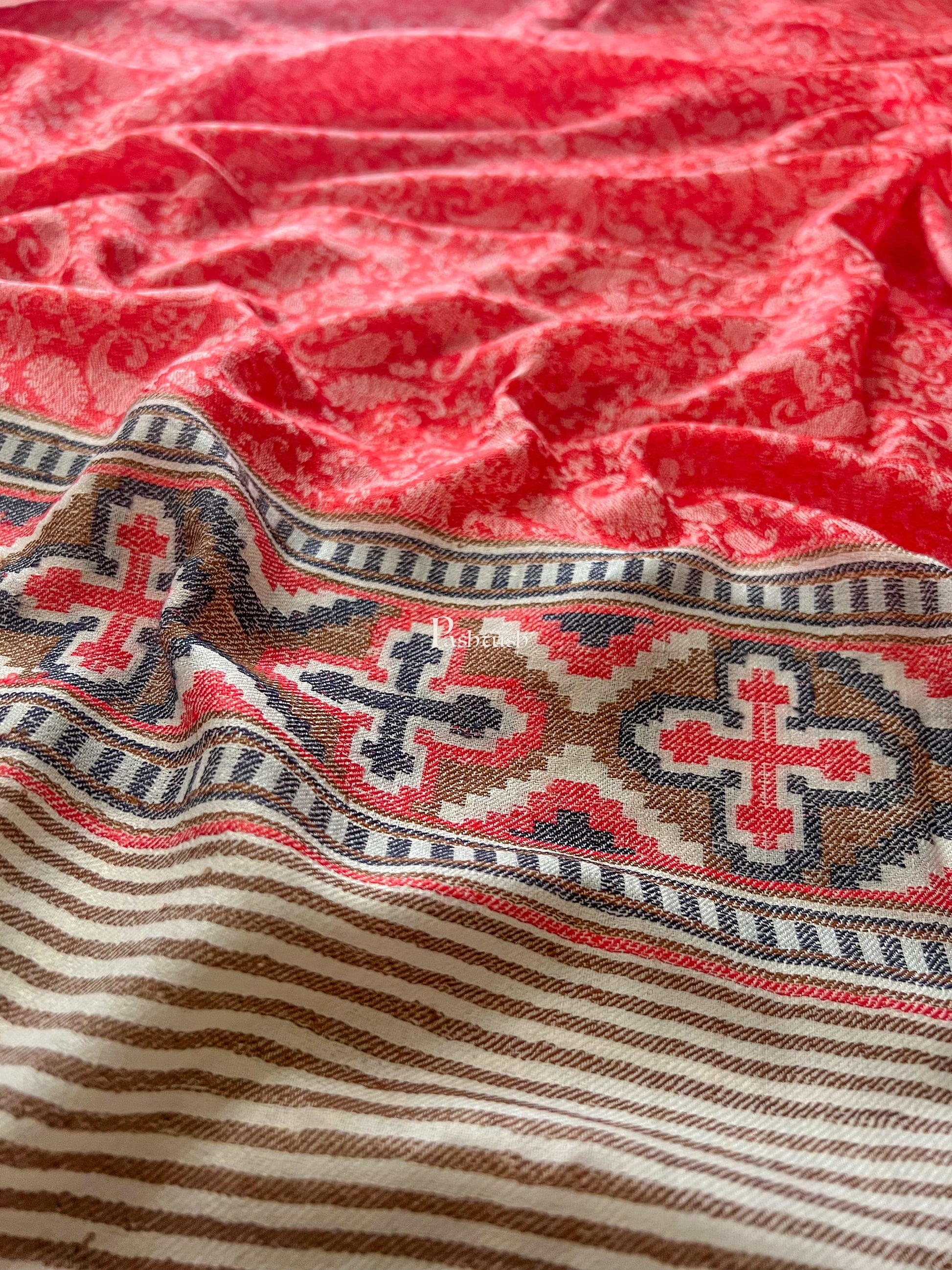 Pashtush India Gift Pack Pashutsh His and Her Set of Mens Stole and Womens Shawl, with Premium Gift Box, Rich Black and Red