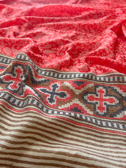 Pashtush India Gift Pack Pashutsh His and Her Set of Mens Stole and Womens Shawl, with Premium Gift Box, Rich Black and Red