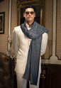 Pashtush India 70x200 Pashutsh Mens Twilight Collection, Checkered Metallic Thread Weave, Fine Wool
