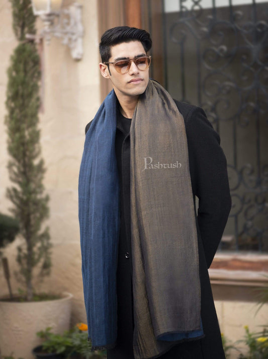 Pashtush India 70x200 Pashutsh Mens Twilight Collection, Reversible With Metallic Thread Weave, Fine Wool