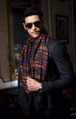 Pashtush India 70x200 Pashutsh Mens Twilight Collection, Reversible With Metallic Thread Weave, Fine Wool