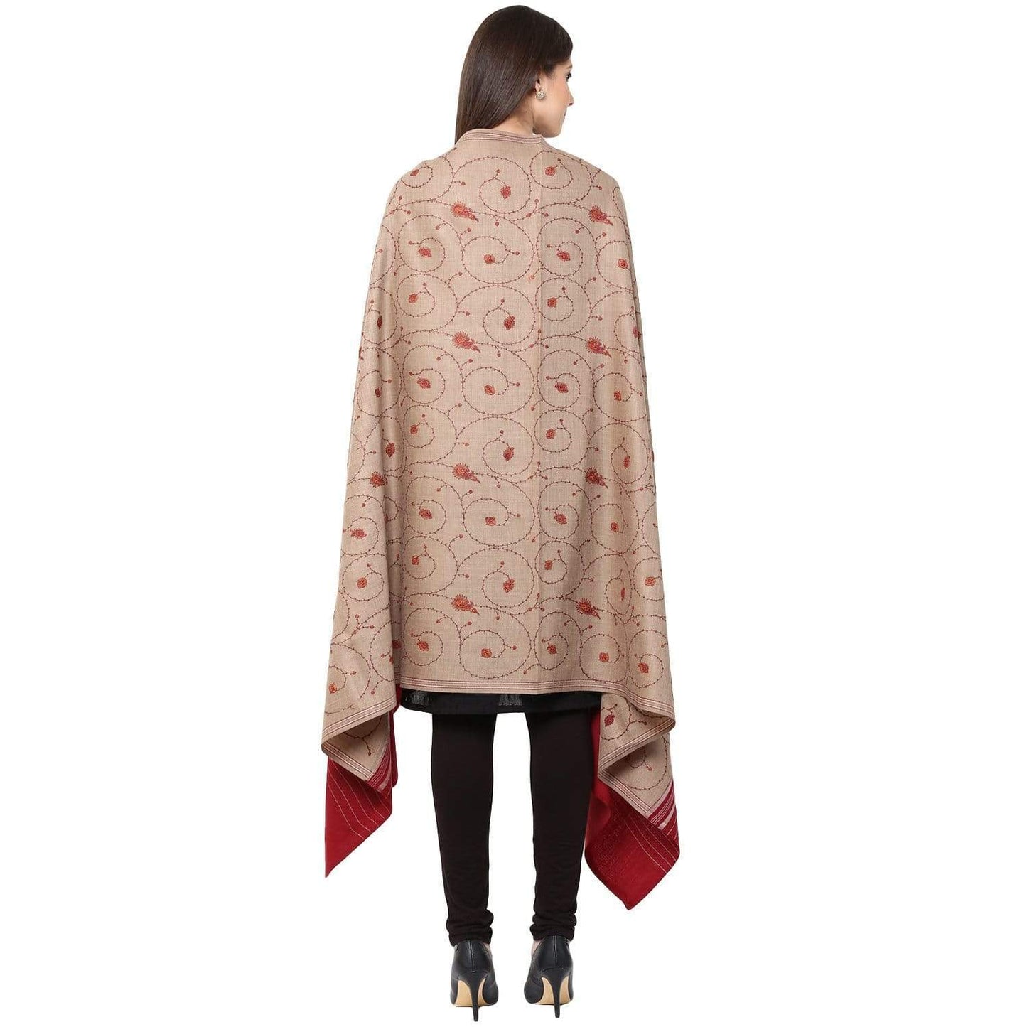 Pashtush India 100x200 Pashutsh Womens Kashmiri Jaal Embroidery Shawl