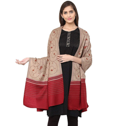 Pashtush India 100x200 Pashutsh Womens Kashmiri Jaal Embroidery Shawl
