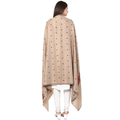 Pashtush Womens Palla Booti Embroidery Shawl - Sahara