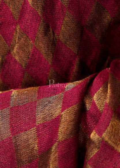 Pashtush Shawl Store Stole Pashutsh Womens Twilight Checkered Scarf, With Shimmery Zari Thread Weave