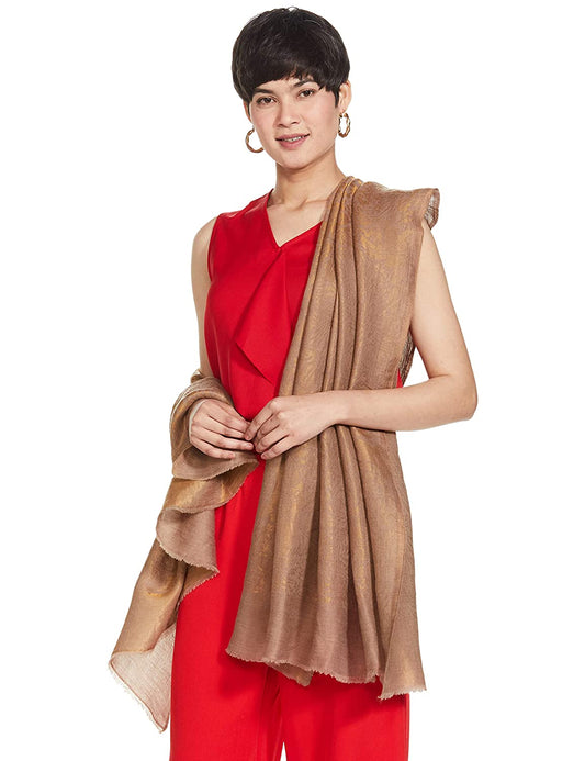 Pashtush India 100x200 Pashutsh Womens Twilight Collection, Jacquard Shawl, With Metallic Thread Weave, Fine Wool