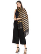 Pashtush India 70x200 Pashutsh Womens Twilight Striped Scarf, With Shimmery Metallic Zari Thread Weave