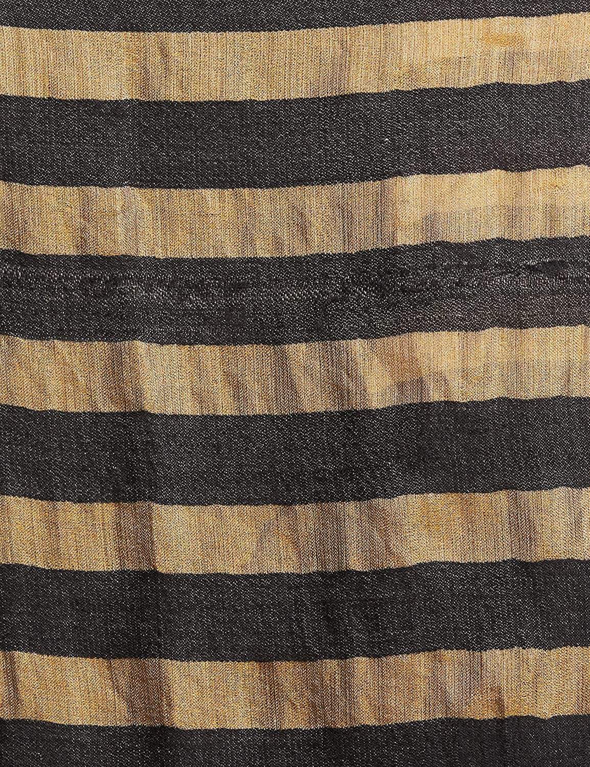 Pashtush India 70x200 Pashutsh Womens Twilight Striped Scarf, With Shimmery Metallic Zari Thread Weave