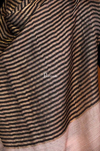 Pashtush Shawl Store Stole Pashutsh Womens Twilight Striped Scarf, With Shimmery Zari Thread Weave