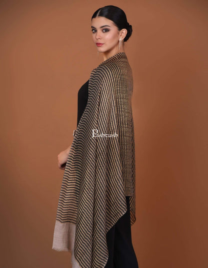 Pashtush Shawl Store Stole Pashutsh Womens Twilight Striped Scarf, With Shimmery Zari Thread Weave