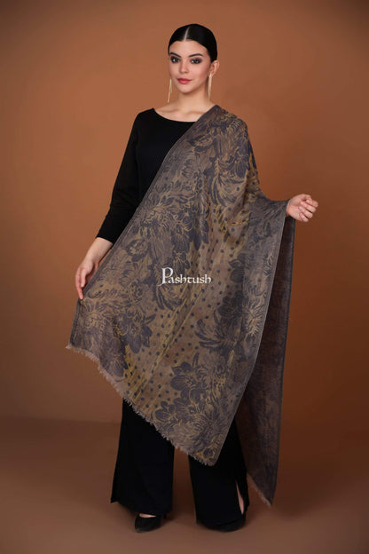 Pashtush Shawl Store Stole Pashutsh Womens Twilight Striped Scarf, With Shimmery Zari Thread Weave
