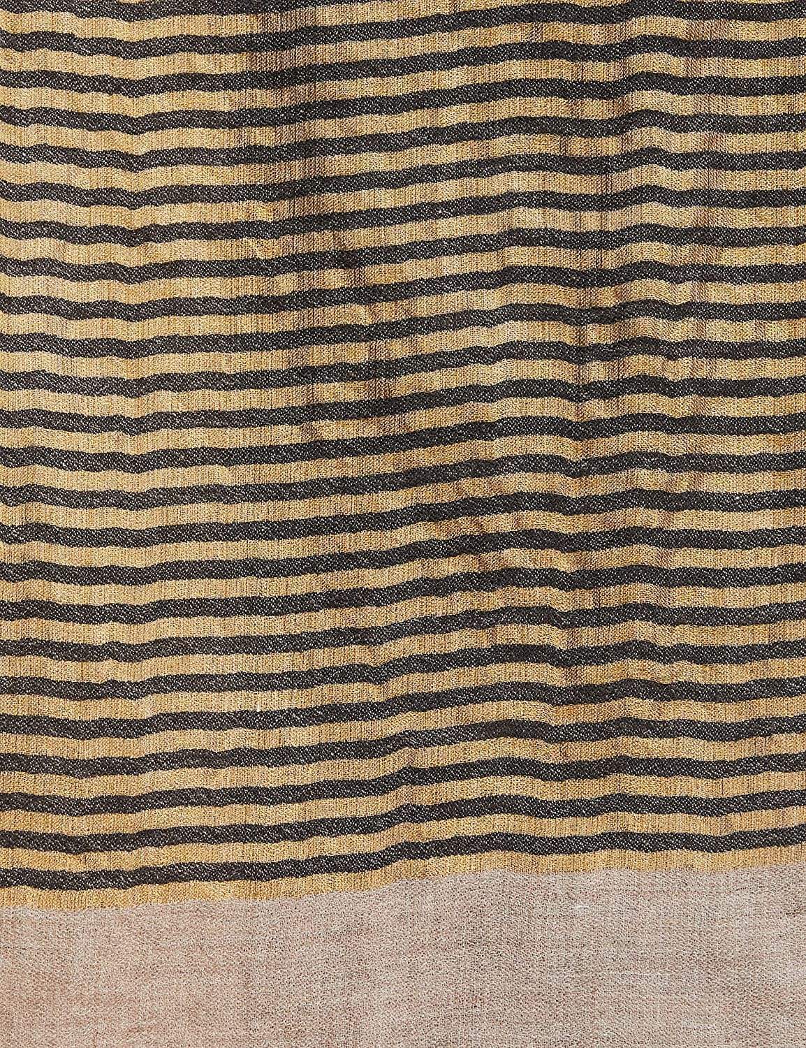 Pashtush India 70x200 Pashutsh Womens Twilight Striped Scarf, With Shimmery Zari Thread Weave