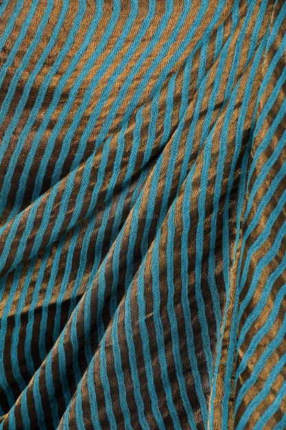 Pashtush India 70x200 Pashutsh Womens Twilight Striped Scarf, With Shimmery Zari Thread Weave