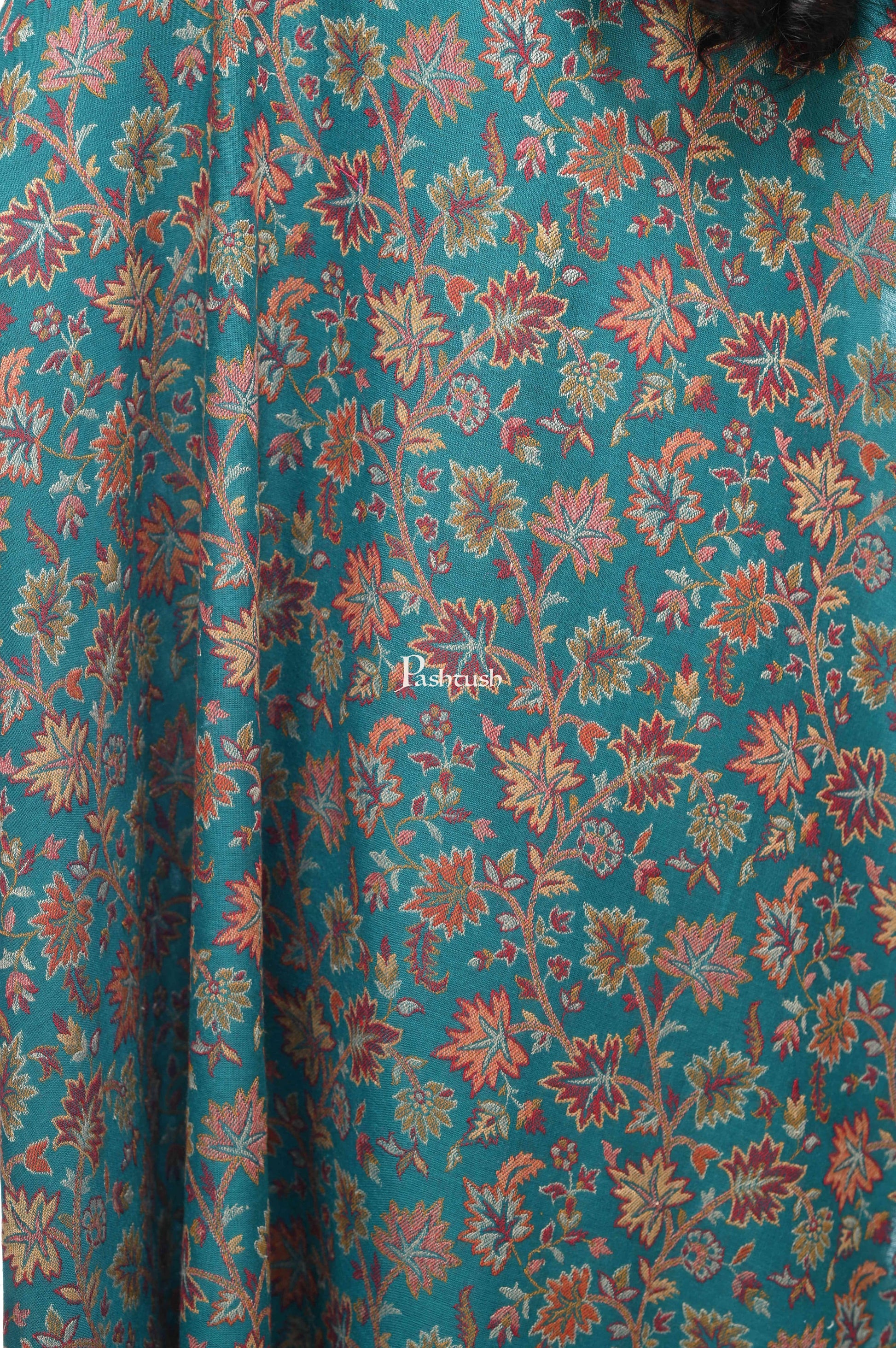 Pashwool Womens Shawls Pashwool Womens Ethnic Design Shawl, Light Weight, Soft And Warm, Arabic Sea