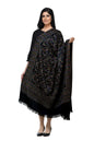 Pashwool Womens Shawls Pashwool Womens Ethnic Design Shawl, Light Weight, Soft And Warm, Black