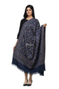 Pashwool Womens Shawls Pashwool Womens Ethnic Design Shawl, Light Weight, Soft And Warm Navy Blue