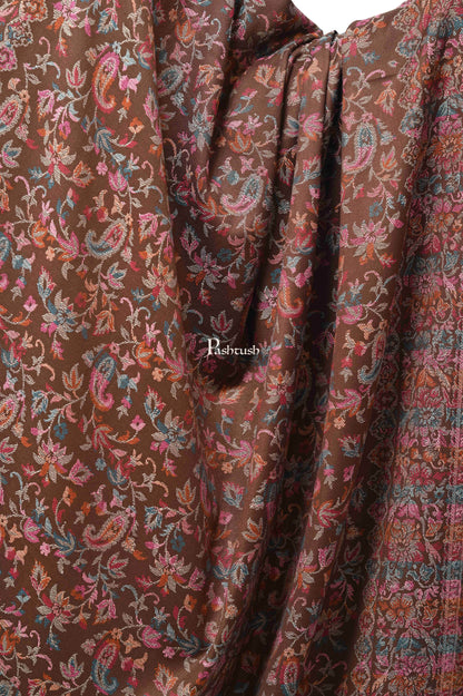 Pashwool Womens Shawls Pashwool Womens Ethnic Design Shawl, Light Weight, Soft And Warm, Sahara