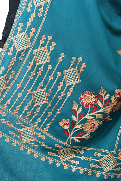 Pashwool 70x200 Pashwool Womens Kashmiri Embroidery Stole, Soft and Warm, Woollen Stole