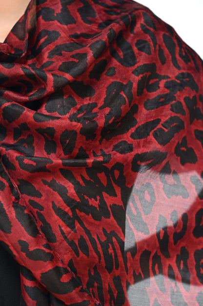 Pashwool 70x200 Pashwool Womens Pure Silk Scarf, Extra Soft and Lightweight, With Animal Pattern