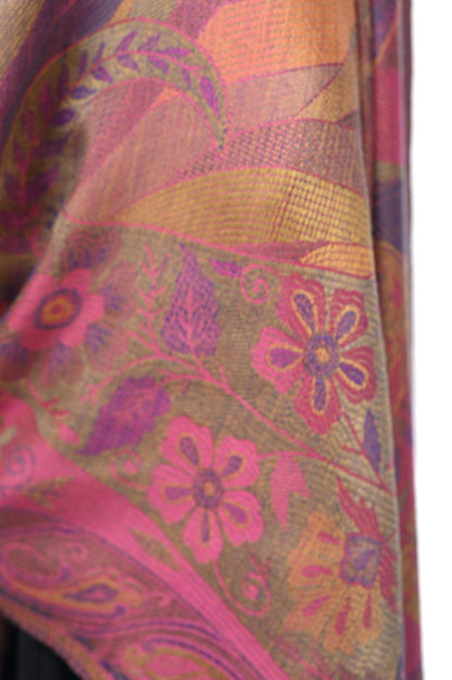 Pashwool 70x200 Pashwool Womens Silky Soft Stole, With Ethnic Weave Design